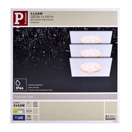 Paulmann 92760 - SET 3X LED Einbauleuchte COIN LED/6,8W/230V weiß