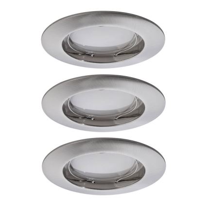 Paulmann 92827 - SET 3xLED/7W IP44 Dimmbares Badezimmer-Einbauleuchte COIN 230V