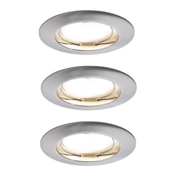 Paulmann 92827 - SET 3xLED/7W IP44 Dimmbare Einbauleuchte für Badezimmer COIN 230V