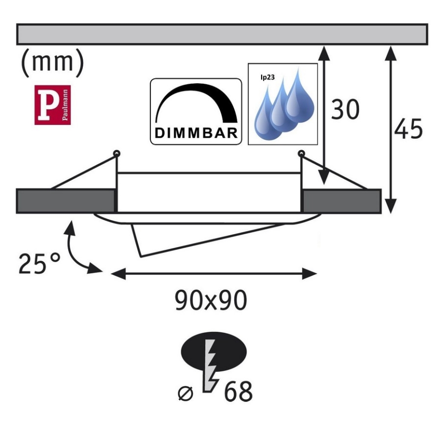Paulmann 92845 - SET 3x LED dimmbare Einbaubeleuchtung EBL 3xLED/7W/230V