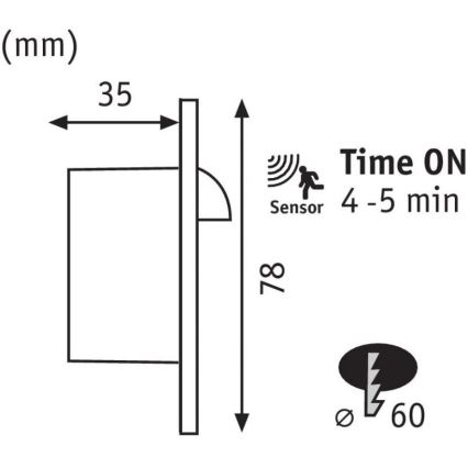 Paulmann 92925 - LED/2,7W Treppenlicht mit Sensor WAND 230V 2700K