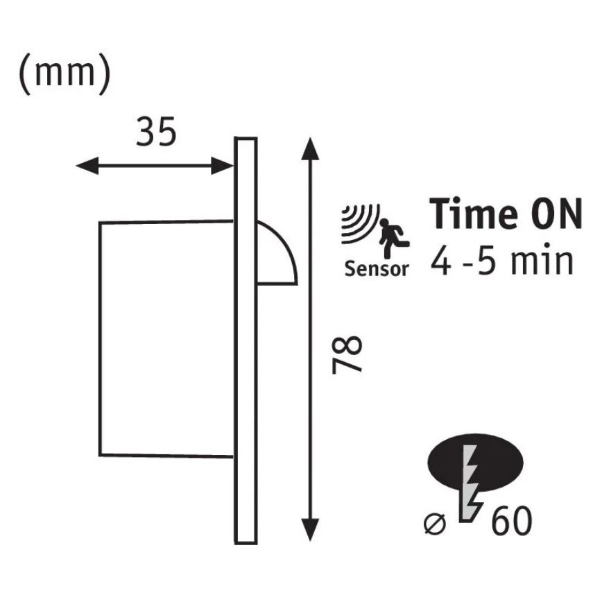 Paulmann 92925 - LED/2,7W Treppenlicht mit Sensor WAND 230V 2700K