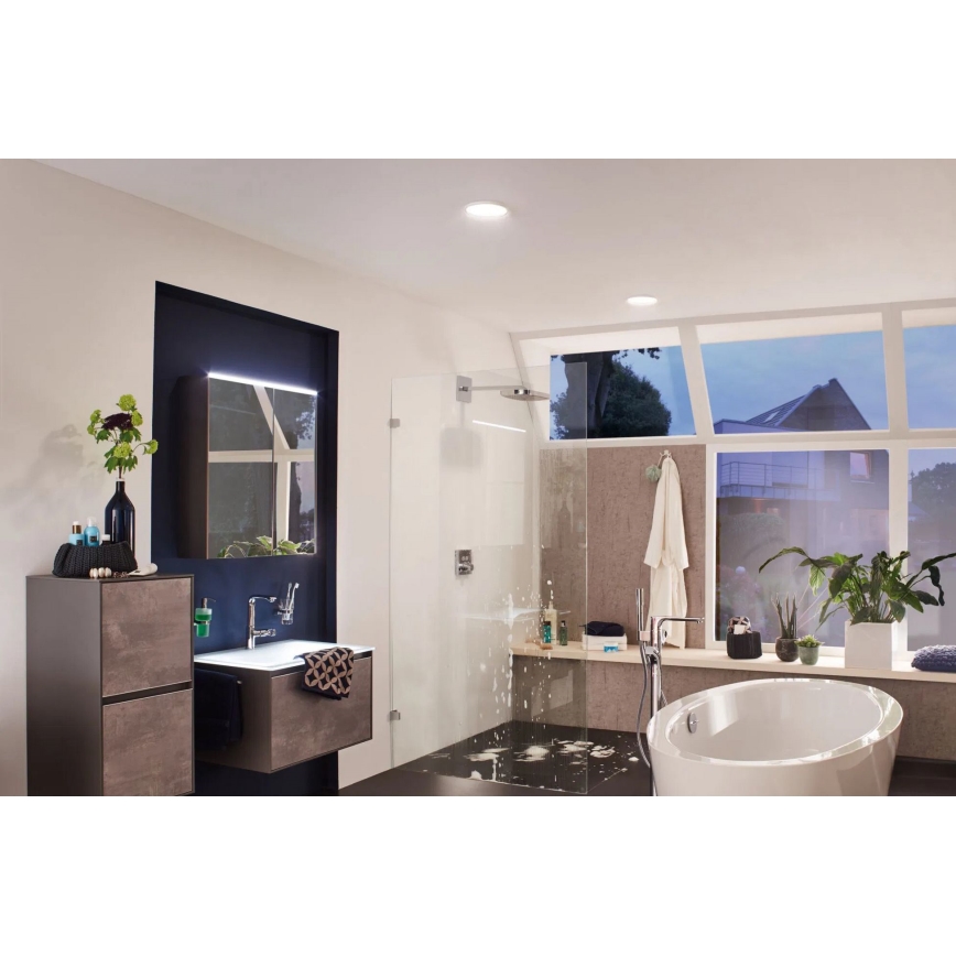 Paulmann 92935 - LED/12W IP44 Dimmbare Badezimmer-Einbauleuchte AREO 230V Ø 18 cm mattchrom