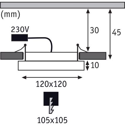 Paulmann 92940 - LED/6,5W IP44 dimmbar Badezimmer-Einbauleuchte AREO 230V 12x12 cm mattchrom