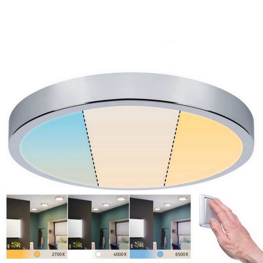 Paulmann 93023 - LED/24W IP44 Badezimmer-Deckenleuchte AVIAR 230V 2700/4000/6500K