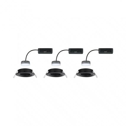 Paulmann 93080 - SET 3xLED/6W IP23 Dimmbares Badezimmer-Einbauleuchte COIN 230V