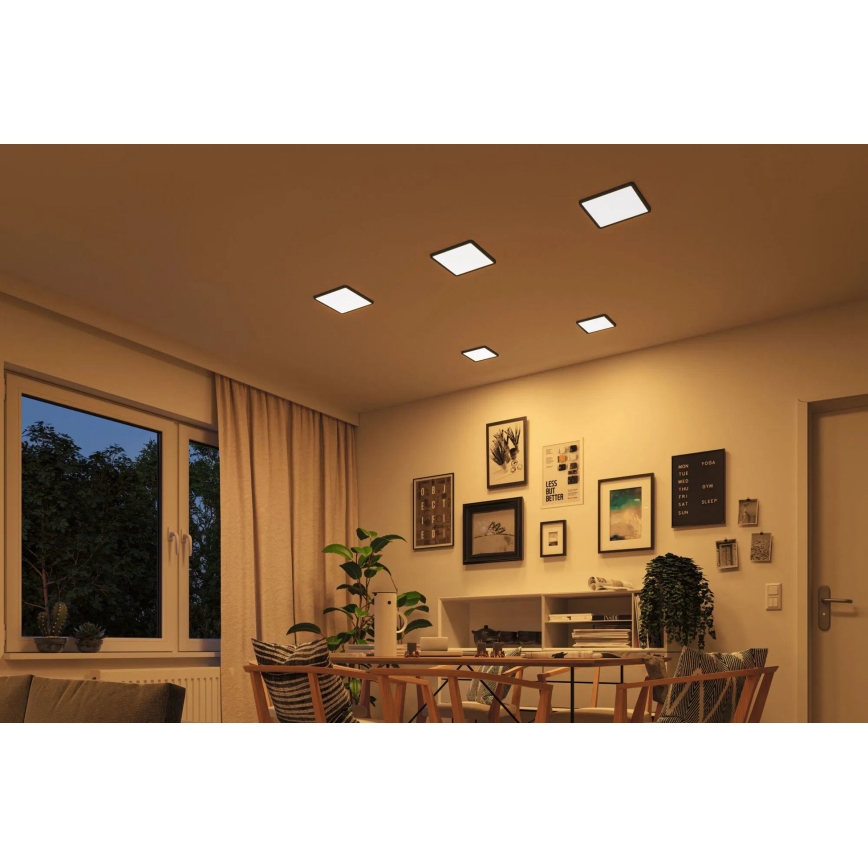 Paulmann 93101 - LED/13W IP44 Badezimmer-Einbauleuchte AREO 230V 2000/3000/4000K 17,5x17,5 cm schwarz