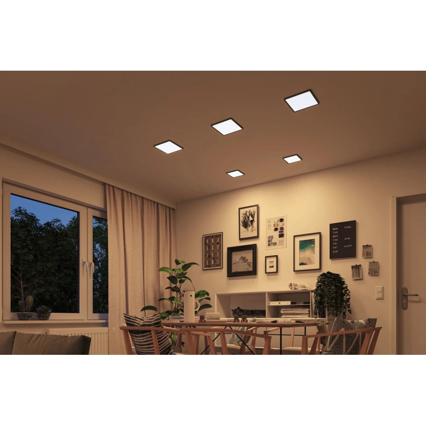 Paulmann 93101 - LED/13W IP44 Badezimmer-Einbauleuchte AREO 230V 2000/3000/4000K 17,5x17,5 cm schwarz