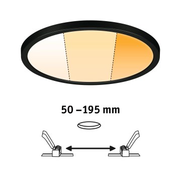 Paulmann 93102 - LED/16W IP44 Badezimmer-Einbauleuchte AREO 230V 2000/3000/4000K Ø 23 cm schwarz