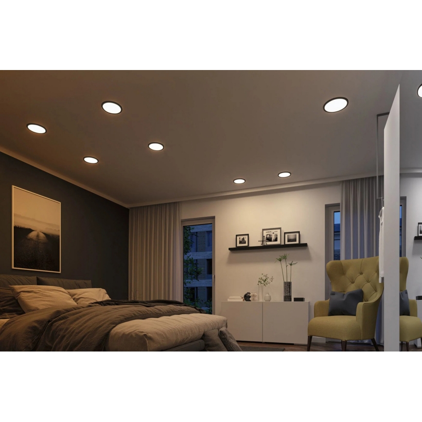Paulmann 93102 - LED/16W IP44 Dimmbar Badezimmer-Einbauleuchte AREO 230V 2000/3000/4000K Ø 23 cm schwarz
