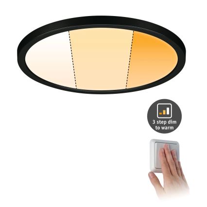 Paulmann 93102 - LED/16W IP44 Dimmbar Badezimmer-Einbauleuchte AREO 230V 2000/3000/4000K Ø 23 cm schwarz