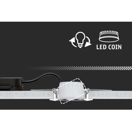 Paulmann 93402 - SET 3xLED/6W IP44 Dimmbare Einbauleuchte für Badezimmer COLE 230V