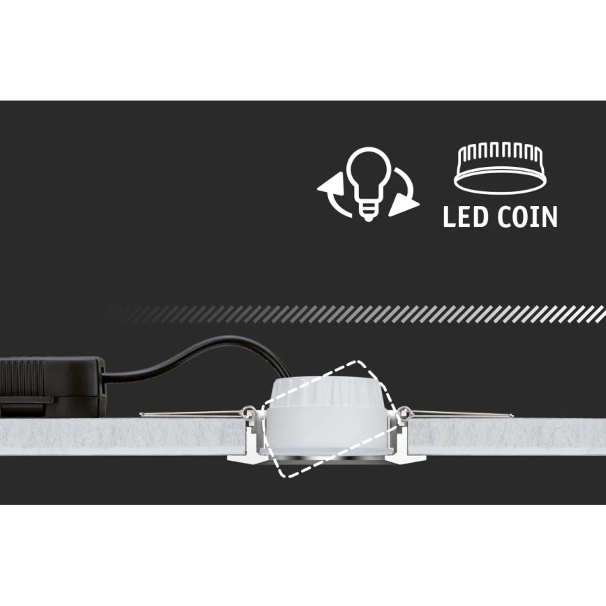 Paulmann 93402 - SET 3xLED/6W IP44 Dimmbare Einbauleuchte für Badezimmer COLE 230V