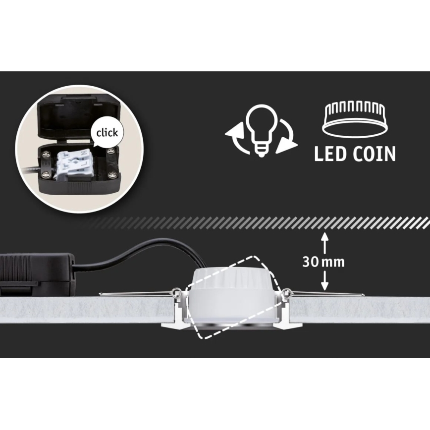 Paulmann 93462 - SET 3xLED/6W IP44 Badezimmer-Einbauleuchte NOVA 230V