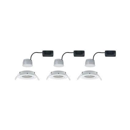 Paulmann 93485 - SET 3xLED/6W IP23 Dimmbare Einbauleuchte für Badezimmer NOVA 230V