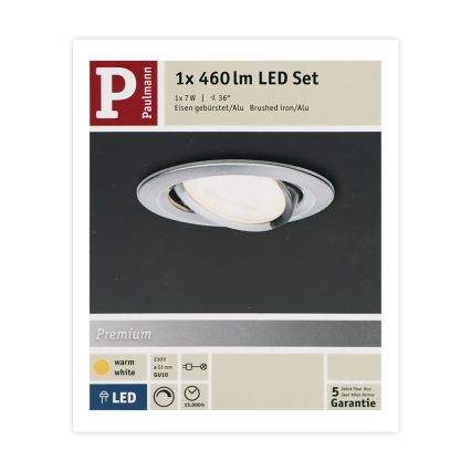 Paulmann 93603 - LED-GU10/7W IP23 Dimmbare Badeinbauleuchte NOVA 230V