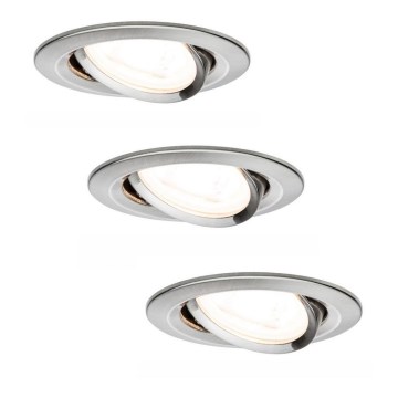 Paulmann 93607 - SET 3x LED GU10/7W IP23 dimmbare Badezimmerleuchte NOVA 230V