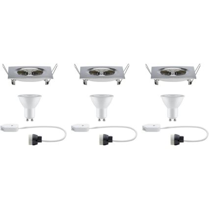Paulmann 93615 - SET 3x LED/7W IP44 dimmbar Badezimmer Einbauleuchte