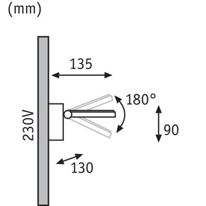 Paulmann 93781 - LED/7,2W IP44 Badezimmer-Wandleuchte SPECIAL LINE 230V IP44