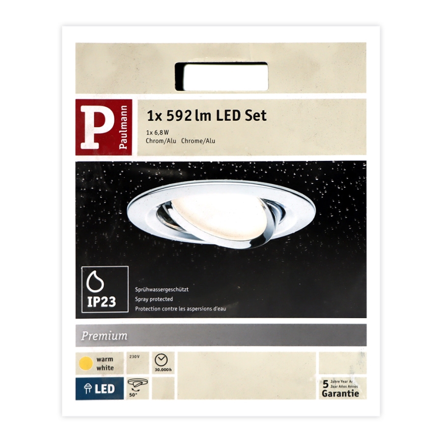 Paulmann 93867 - LED/6,8W IP23 COIN Einbauleuchte für Badezimmer 230V