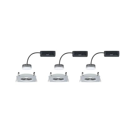 Paulmann 93895 - SET 3xLED/6W IP44 Dimmbare Einbauleuchte für Badezimmer NOVA 230V