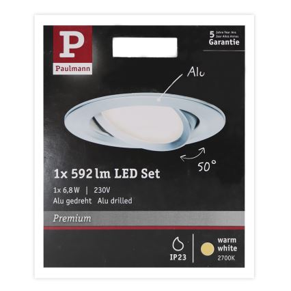 Paulmann 93898 - LED/6,8W IP23 Badezimmer-Einbauleuchte COIN 230V