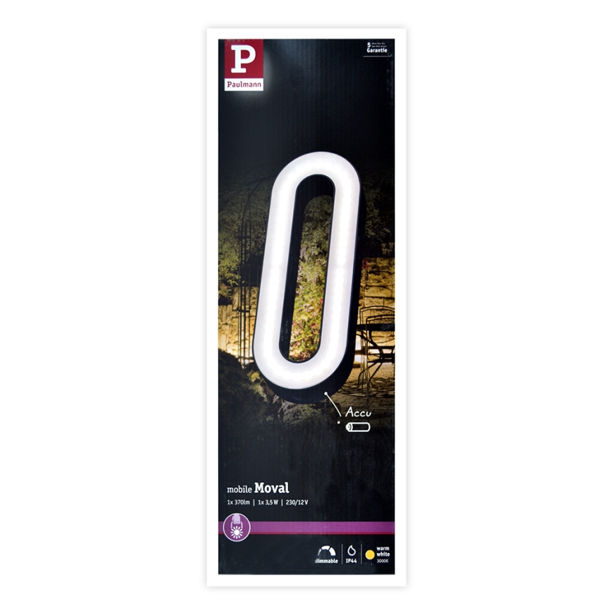 Paulmann 93933 - LED/6W IP44 Dimmende tragbare Außenleuchte MOVAL 230V