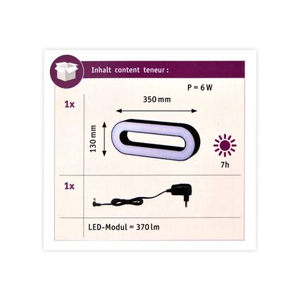 Paulmann 93933 - LED/6W IP44 Dimmende tragbare Außenleuchte MOVAL 230V