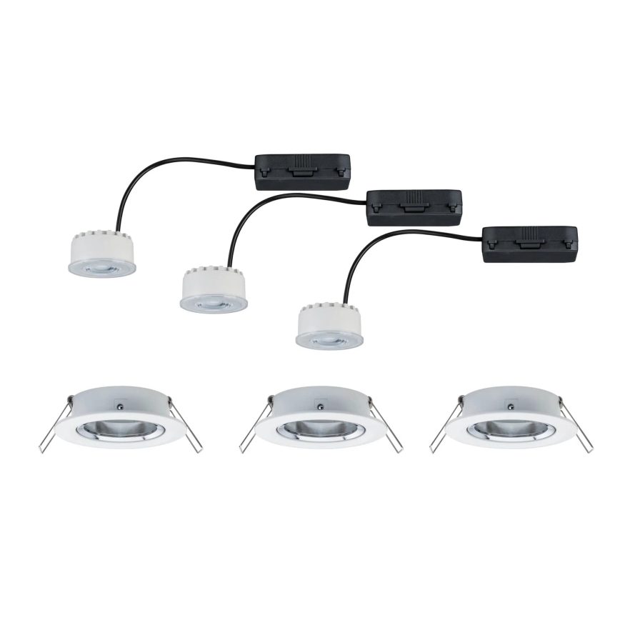 Paulmann 93942 - SET 3xLED/6,8W IP23 Dimmbare Einbauleuchte für Badezimmer COIN 230V