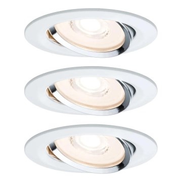 Paulmann 93942 - SET 3xLED/6,8W IP23 Dimmbare Einbauleuchte für Badezimmer COIN 230V