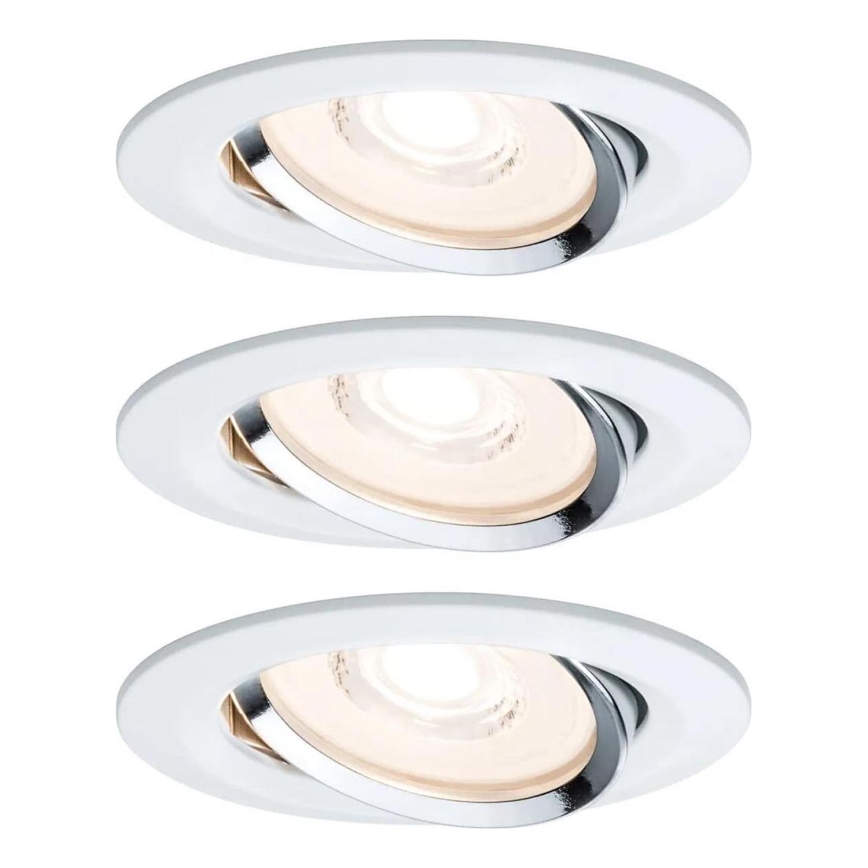 Paulmann 93942 - SET 3xLED/6,8W IP23 Dimmbare Einbauleuchte für Badezimmer COIN 230V