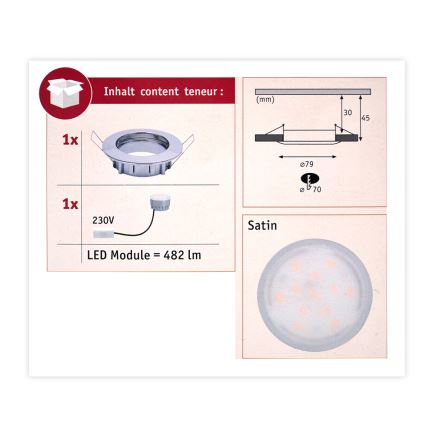 Paulmann 93959 - LED/7W IP44 Dimmbare Badezimmerleuchte COIN 230V