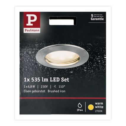 Paulmann 93975 - LED/6,8W IP44 Badezimmer-Einbauleuchte COIN 230V