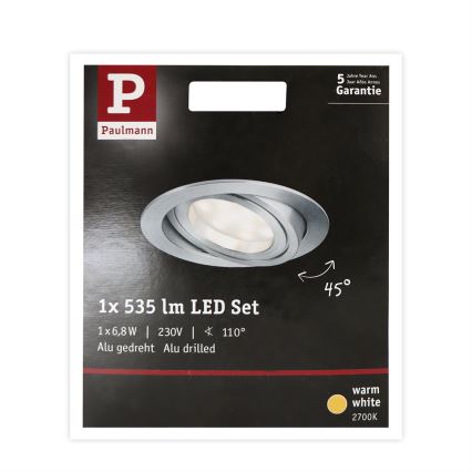 Paulmann 93983 - LED/6,8W IP23 Badezimmer-Einbauleuchte COIN 230V