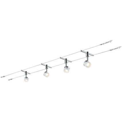 Paulmann 94080 - SET 4xLED/4,8W Einbaustrahler für Seilsystem STAGE 230V glänzender Chrom