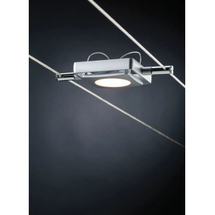 Paulmann 94107 - Set 4xLED/4,3W Komplettes Seilsystem MAC 230V mattchrom