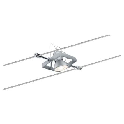 Paulmann 94133 - Set 5xGU5,3/10W Komplettes Seilsystem MAC 230V mattchrom