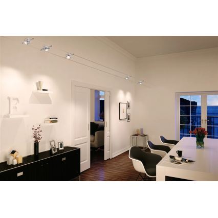Paulmann 94133 - SET 5xGU5,3/10W Einbauleuchte für Seilsystem MAC 230V mattchrom