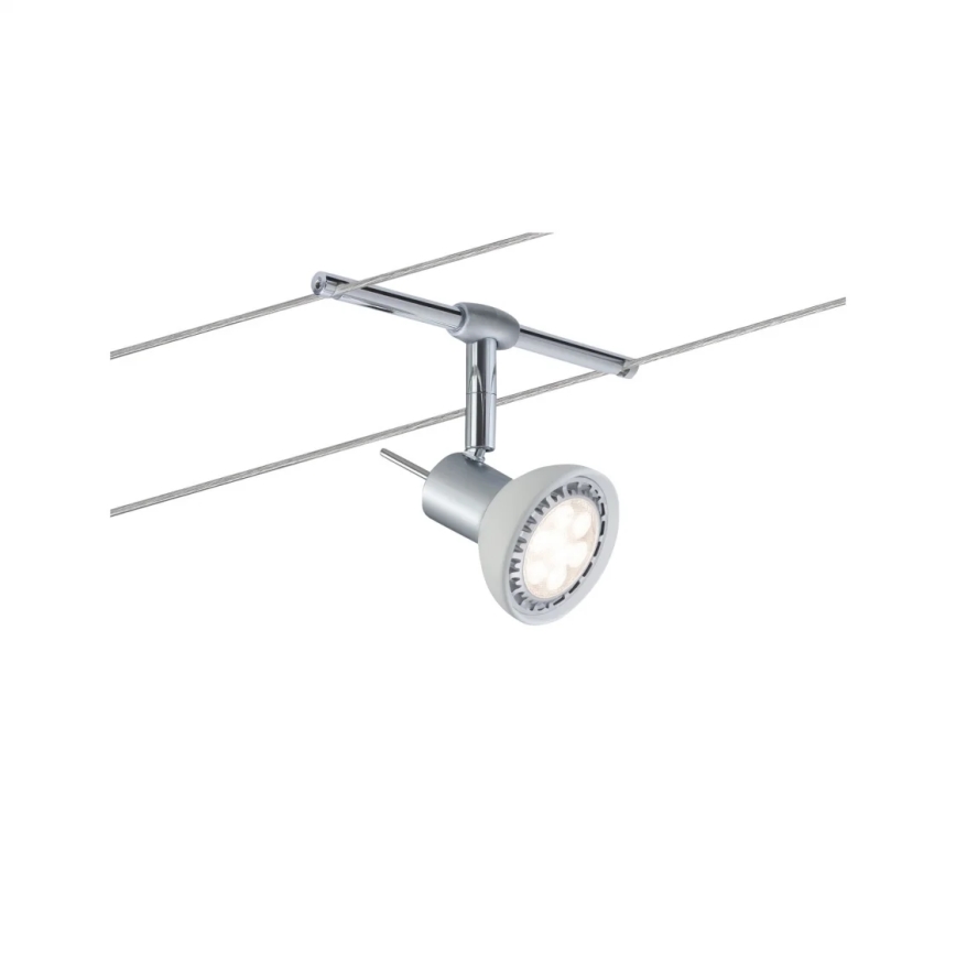Paulmann 94136 - SET 5xGU5,3/10W komplettes Seilsystem SHEELA 230V glänzender Chrom