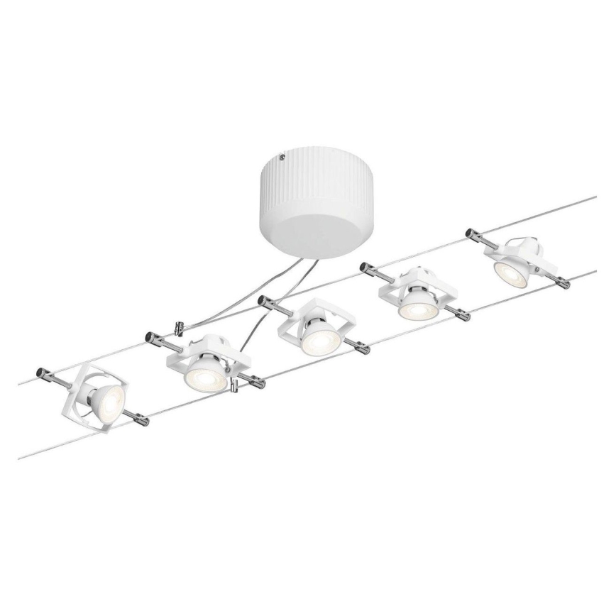 Paulmann 94149 - SET 5xGU5,3/10W Strahler für ein Seilsystem TECH 230V weiß