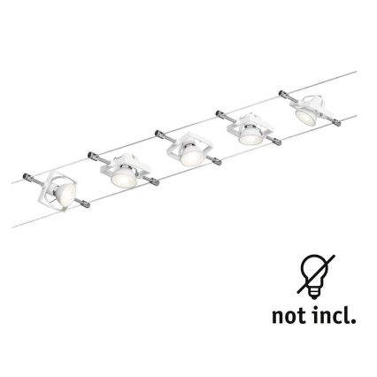 Paulmann 94149 - SET 5xGU5,3/10W Strahler für ein Seilsystem TECH 230V weiß