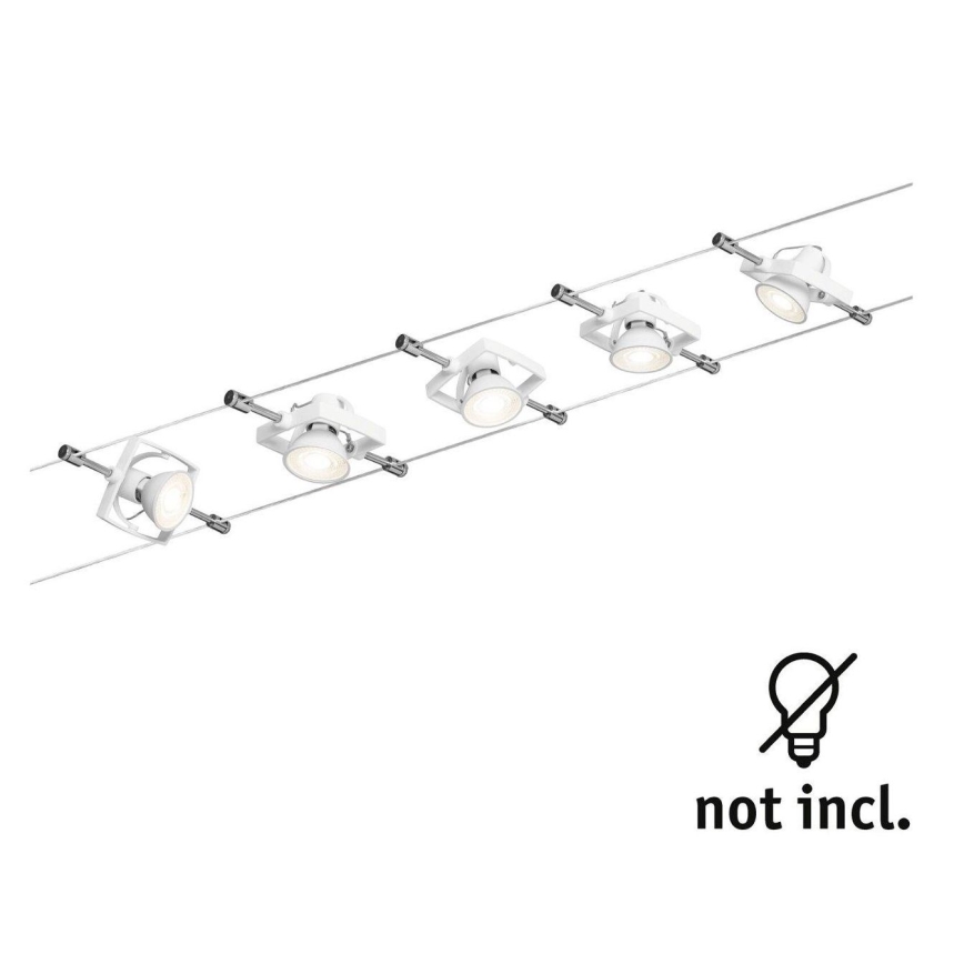Paulmann 94149 - SET 5xGU5,3/10W Strahler für ein Seilsystem TECH 230V weiß