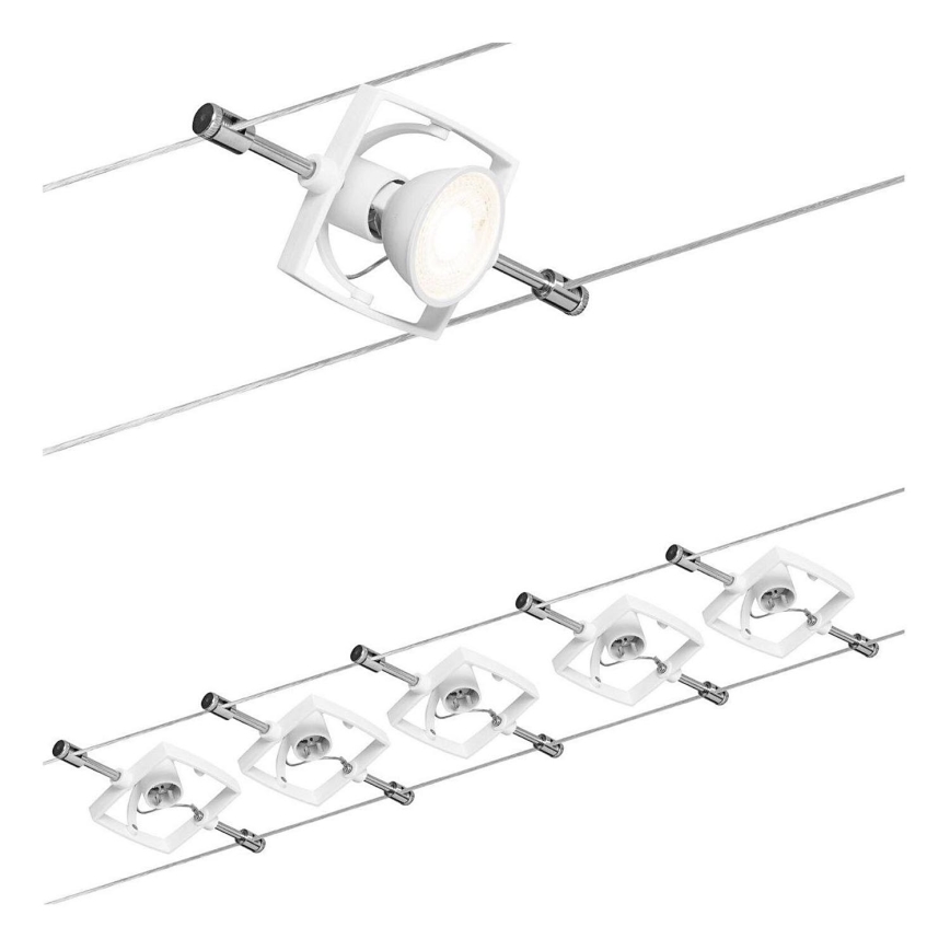 Paulmann 94149 - SET 5xGU5,3/10W Strahler für ein Seilsystem TECH 230V weiß