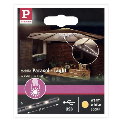 Paulmann 94219 - LED/1,8W Sonnenschirmbeleuchtung 5V/USB