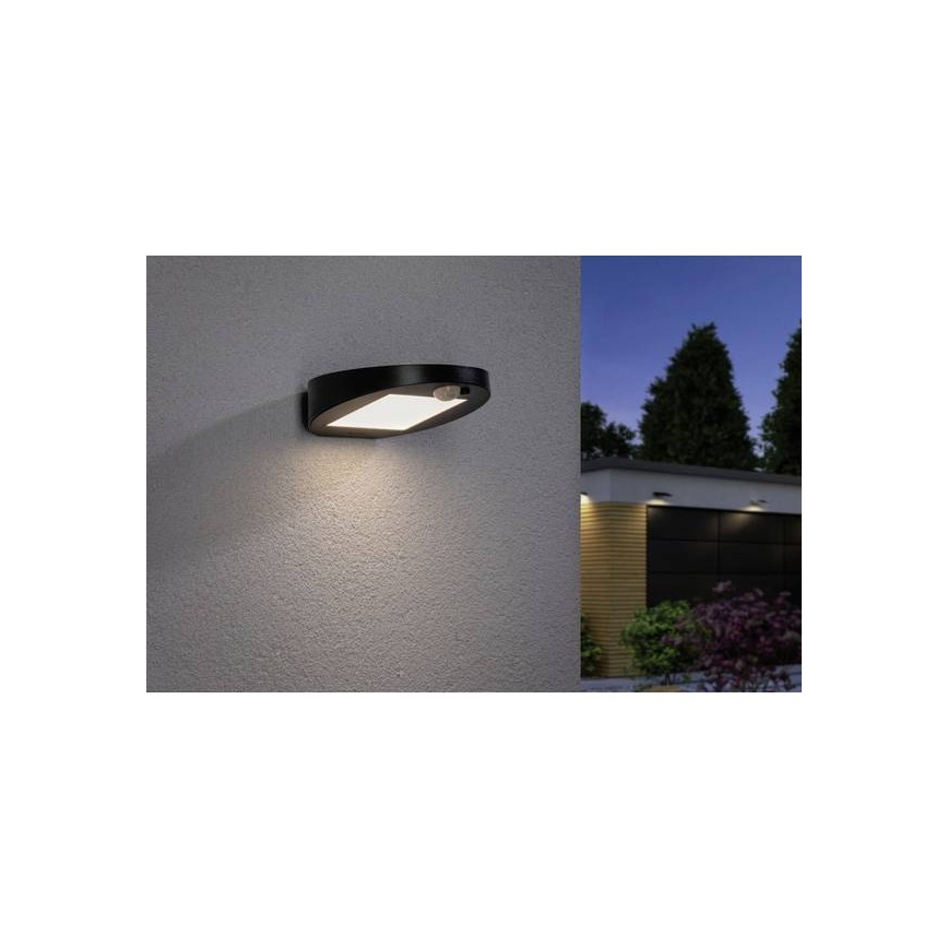 Paulmann 94246 - LED/1,2W IP44 Außen-Solarleuchte mit Sensor RYSE 3,7V