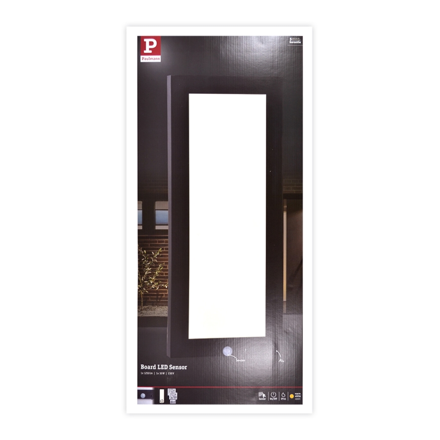Paulmann 94256_1 - LED/10W IP44 Outdoor-Deckenleuchte mit Sensor 230V