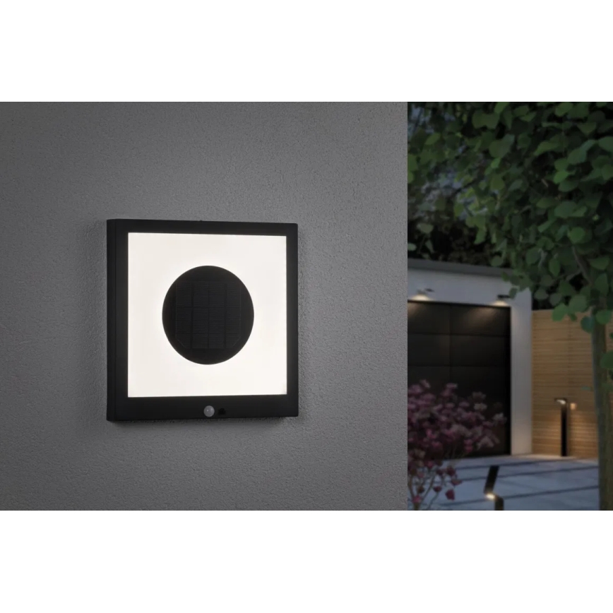 Paulmann 94263 - LED/1,2W IP44 Solar-Wandleuchte mit Sensor TAIJA 3,7V 1800 mAh