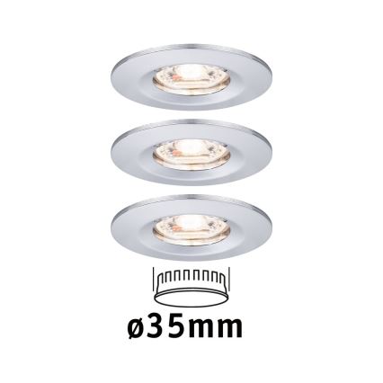 Paulmann 94303 - SET 3xLED/4W IP44 Badezimmer-Einbauleuchte COIN 230V