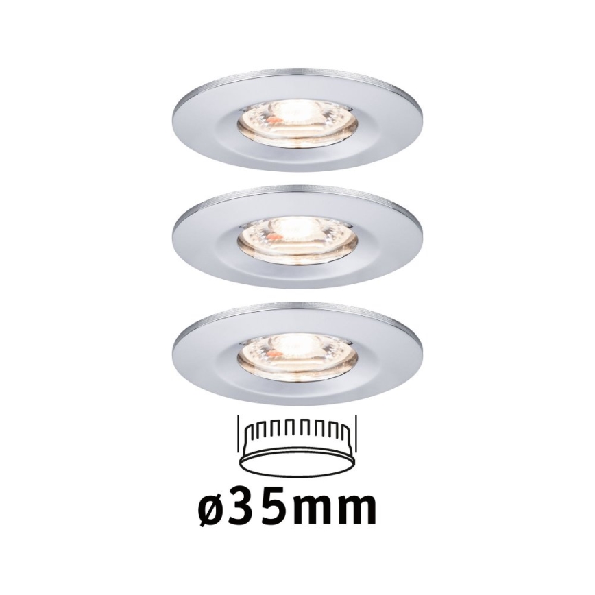 Paulmann 94303 - SET 3xLED/4W IP44 Badezimmer-Einbauleuchte COIN 230V