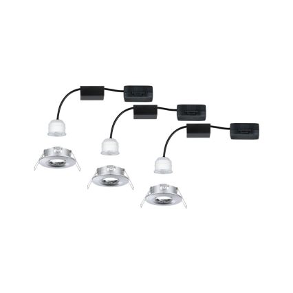 Paulmann 94303 - SET 3xLED/4W IP44 Badezimmer-Einbauleuchte COIN 230V